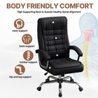 Office Chair High Back Pu Leather Desk Chair With Spring Seat Cushion Black