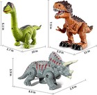 3-pack Walking Dinosaur Toys For Kids With Sound   Light     Tyrannosaurus  Brachi