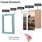 Picture Frame Wooden Photo Frame Matted 4x6 With Plexiglass 6x8 Turmaline Blue
