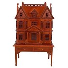 Hot Dollhouse Miniature 1 12 Scale Villa Table Display Cabinet Wooden Girls