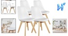 Dining Chair 4 Pcs Modern Faux Leather Upholstered Wood Leg Kitchen Plastic