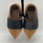 Antique Children s Sabots Clogs Wooden Leather Shoe Hand Carved