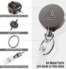 2 Pack Heavy Duty Metal Retractable Badge Holder Reel With Belt Clip Key Ring An