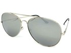 Men Or Women Oversize Vintage Retro Cop Pilot Style Sunglasses Huge Silver Frame