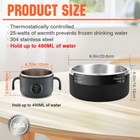 Usb Rechargeable Pet Heated Water Bowl Stainless Steel F  Dog Cat Outdoor Indoor