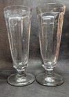 19th Century Antique Bock Beer Glasses  Pair  Many Inclusions Under Surface 