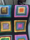 Vintage Crocheted Granny Square Afghan Throw Blanket 58x44