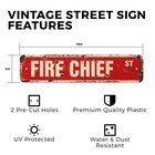 Fire Chief Vintage Style Street Sign Station Fighter Department House Engine