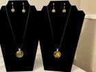 Black   Gold Handmade Unique Design Pendant  2 Different Necklaces   Earring Set