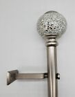 Mirrored Mosaic 1  Adjustable Curtain Rod - Brushed Nickel  Two Sizes