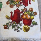 Vintage Cannon Teapot   Fruit Motif Kitchen Dish Towel Apples Colorful Granny