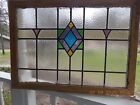 Hv390 Reframed Old Art Deco Style English Leaded Stain Window 31 5   X 22  0 S h