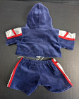 Build A Bear Blue Red White Jog Track Suit Hoodie Teddy Outfit