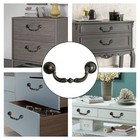 3  Vintage Drop Bail Dresser Drawer Pull Antique Bronze Cabinet Handle Knob Lot