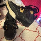 Jordan Air Jordan 4 Black Gold Sneaker Unisex Kids 9c Low Top Athletic Shoes