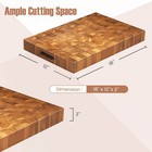 End Grain Cutting Board 18  Teak Wood Chopping Block With Hand Grip