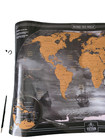 Teton Deluxe Scratch Off World Map Poster Premium Travel Tracker Gift Kit Box