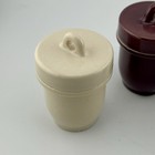 The Original Kitchener Egg Cup Coddler Purple Ivory Olive Green England Set Of 3