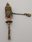 Tibetan Buddhist Mini Hand-held Spinning Prayer Wheel Copper   Brass 3 25 