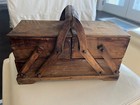 Vintage 2-tier  Small Fold-out Accordion Style Wooden Sewing Box Jewelry Storage