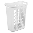 Sterilite Rectangle Open Top Hamper  1 8 Bushel Laundry Basket  White  6 Pack