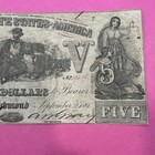 Sept 2 1861 Confederate States Of America Csa  5 Currency 2nd Series