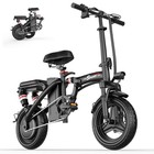 14  48v Foldable Electric Bike Peak 1200w 45miles 25mph E Bikes With Rear Seat