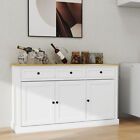 Buffet Cabinet Sideboard Farmhouse Server Bar With 3 Drawers Adjustable Shelves