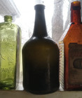 1750s Early Colonial Era Blackglass Mallet Rum Bottle Dug In Philadelphia As Is