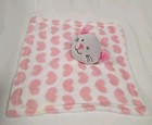 Kidgets Pink And White Heart Print Kitty Cat Baby Lovey Security Blanket 12 