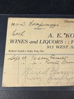 Original Pre-prohibition 1917 Konopka Billhead - Shamokin  Pa - F s Beer