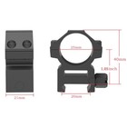1   Inch  Middle Profile Scope Rings For Picatinny Weaver Mount Heavy Duty