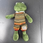 Jellycat My Little Friends Green Frog 11  Plush Striped Outfit Floppy