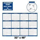 2026-2027 Yearly daily Wall Calendar 48 x32  Blue