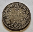 1918 Canada 25 Cents Silver Coin  Canadian Quarter Nice Condition Silver Coin 
