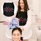 2 Pcs Hair Stylist Apron Hairstylist Salon Apron With Rhinestone Tools 3 Pockets