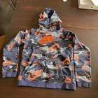 Nike Boys Xl Camo Tracksuit Hoodie Joggers Set Blue Orange Just Do It Fleece