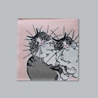 Japanese Traditional Furoshiki Wrapping Cloth 70cm Made In Japan - Cat   Pink