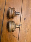 Antique Victorian Heavy Cast Bronze Door Knobs