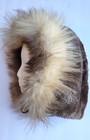 Vintage Genuine Fur Hat Hood With Drawstrings