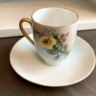Antique Kpm Kristef Hand Painted Porcelain Cup Saucer Gold C 1903 Limoges Style