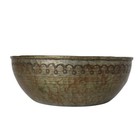 Antique Islamic Persian Copper Tinned Bowl Middle Eastern Hammered Etched 8 