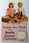 1962 1960s Vintage Easter Vintage Brach s Easter Candy Advertising Sign Boy Girl