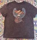 Willie Nelson Graphic T-shirt Size Large Navy Acid Wash Euc