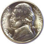 1943-d 5c Jefferson Silver War Nickel Uncirculated