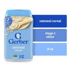  4 Pack  Gerber Stage 1 Baby Food  Baby Oatmeal Cereal  8g Whole Grains  Infant