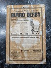 Very Rare Western Colorado Burro Derby Advertising Sign Poster 1937
