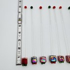 Vintage Christmas Gift Swizzle Sticks Hand Blown Glass Mixing Stir Stick 8pc Set