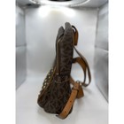 Michael Kors Abbey Medium Studded Backpack Brown Mk Signature Pvc Gold Logo Tag