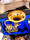 Baritone Horn Made Of Pure Brass In Golden Polish   Cushion Case   Free Shipping